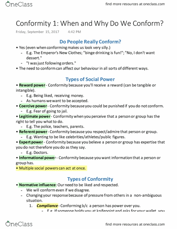 PSYCH 2C03 Lecture Notes - Lecture 2: Groupthink, Muzafer Sherif, Solomon Asch thumbnail