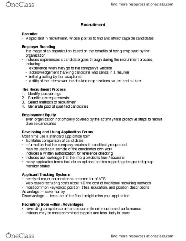 MHR 523 Lecture Notes - Lecture 5: Applicant Tracking System, Long Term Ecological Research Network, Root Mean Square thumbnail