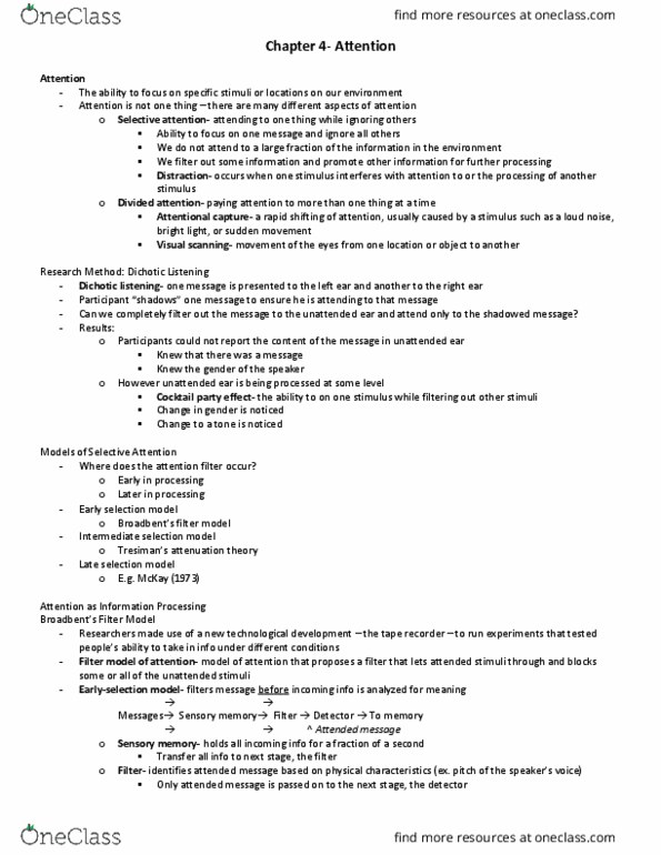 PSYCO258 Chapter Notes - Chapter 4: Visual Cortex, Change Blindness, Binding Problem thumbnail