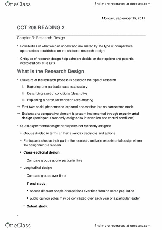 CCT208H5 Chapter Notes - Chapter 3-4: Quota Sampling, Systematic Sampling, Cluster Sampling thumbnail