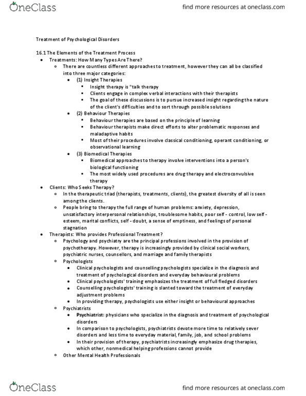 PSYC 1010 Chapter Notes - Chapter 16: Fluoxetine, Xerostomia, Reuptake thumbnail