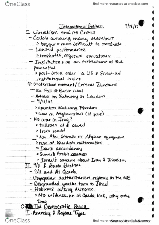 GOVT 314 Lecture 6: International Politics 6 thumbnail