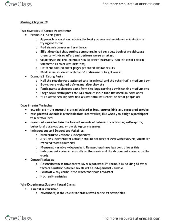 PSY 418 Chapter Notes - Chapter 10: Demand Characteristics, Formal System, Latin Square thumbnail