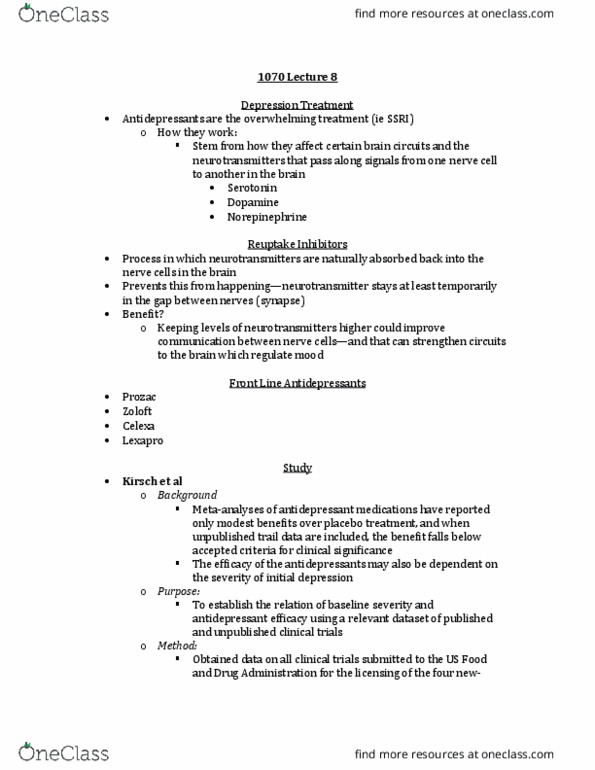 Kinesiology 1070A/B Lecture Notes - Lecture 8: Standard Deviation, Escitalopram, Citalopram thumbnail