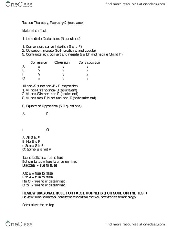 MODR 1711 Lecture Notes - Lecture 17: Obversion, Middle Term, Syllogism thumbnail