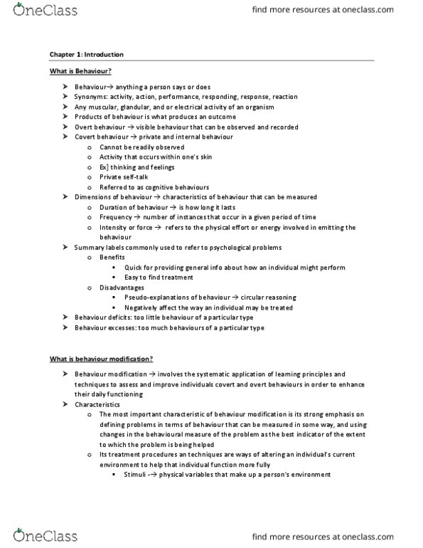 PSYB45H3 Chapter Notes - Chapter 1: Specific Phobia, Mary Cover Jones, Behaviorism thumbnail