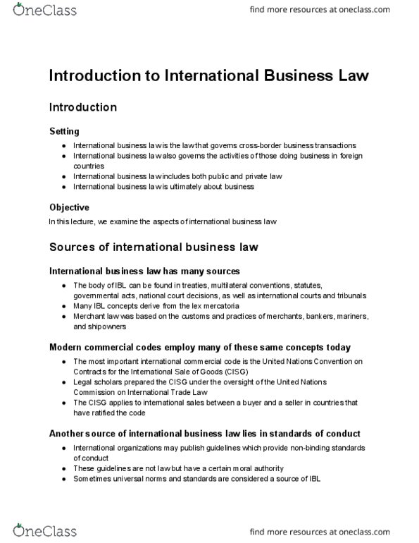 LSB 4633 Lecture Notes - Lecture 5: Moral Authority, Lex Mercatoria, International Business thumbnail