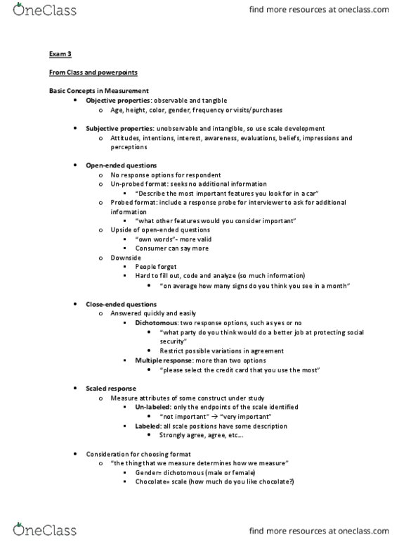 MKTG 4343 Lecture Notes - Lecture 10: Internal Consistency, No Freedom, Discriminant thumbnail