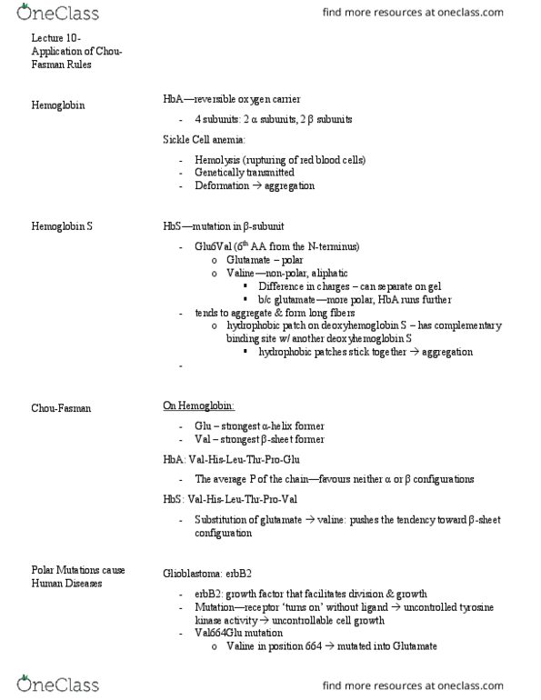 BCH210H1 Lecture Notes - Lecture 10: Blood Sugar, Prnp, Bovine Spongiform Encephalopathy thumbnail