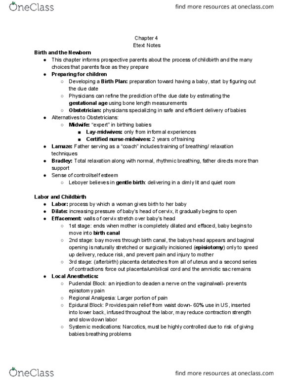 CHD-2220 Chapter Notes - Chapter 4: Endometrium, Toxoplasmosis, Hypothermia thumbnail