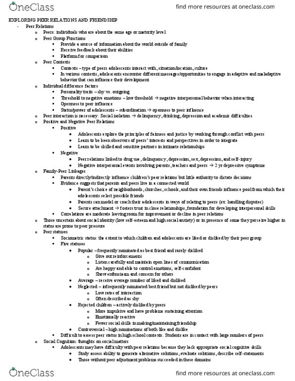 CLDP 3338 Lecture Notes - Lecture 7: Agreeableness, Identity Formation, Casual Dating thumbnail