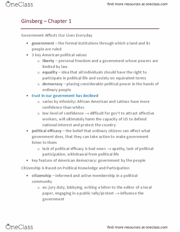 POL S 102 Lecture Notes - Lecture 1: Majority Minority, Supermajority, Direct Democracy thumbnail