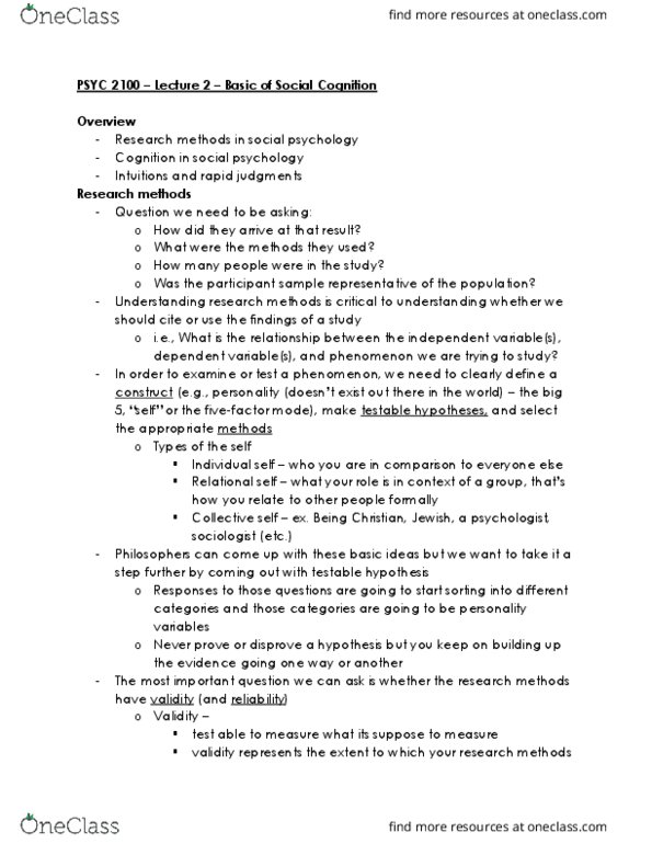 PSYC 2100 Lecture Notes - Lecture 2: Descriptive Knowledge, Confirmation Bias, Cherry Picking thumbnail