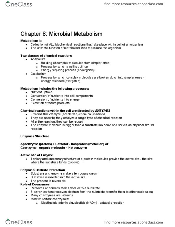 MCB 2000 Lecture 8: Chapter 8 Microbial Metabolism thumbnail