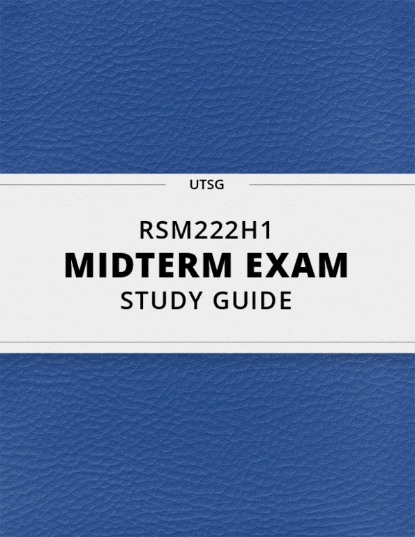 RSM222H1- Midterm Exam Guide - Comprehensive Notes for the exam ( 14 ...