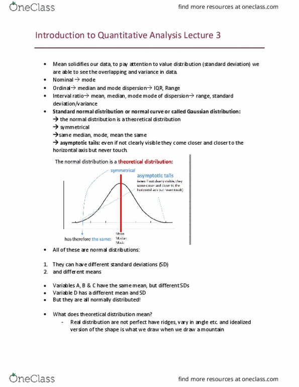 SOC202H1 Lecture Notes - Lecture 3: Brining, Normal Distribution, Standard Deviation thumbnail