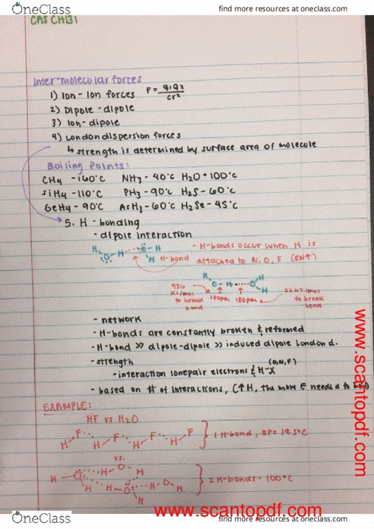 CAS CH 131 Lecture 11: Intermolecular Forces thumbnail