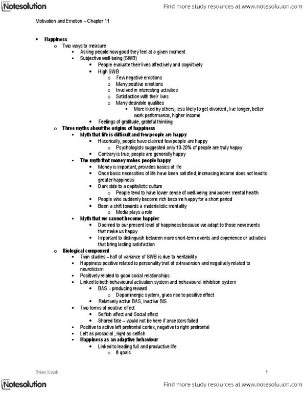 PS264 Chapter Notes - Chapter 11: Job Satisfaction, Twin Study, Difficult People thumbnail