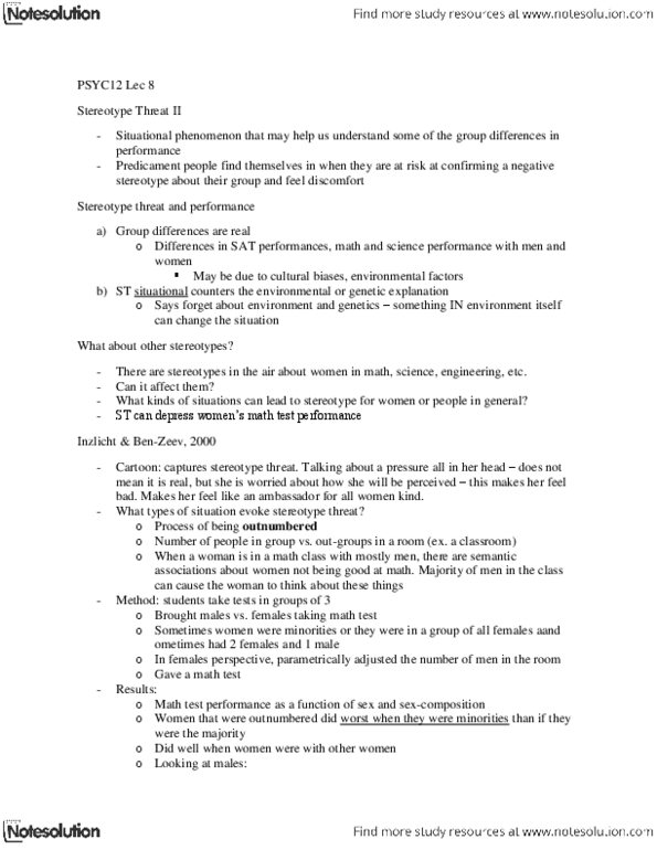 PSYC12H3 Lecture Notes - Lecture 8: Intelligence Quotient, Limiting Factor, Vasoconstriction thumbnail