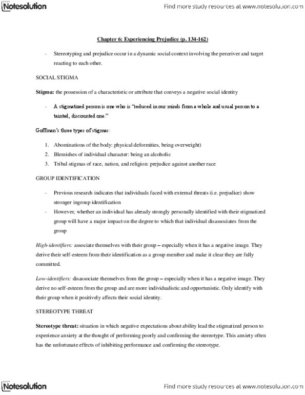 PSYC12H3 Chapter Notes - Chapter 6: Trait Theory, Becky Mode, Controllability thumbnail