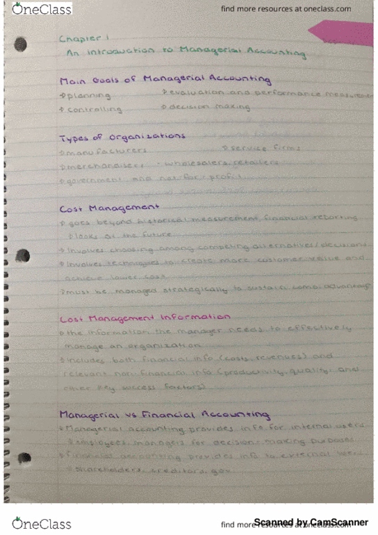 ACCT 2550 Lecture 1: Managerial Accounting Lecture 1 Notes thumbnail