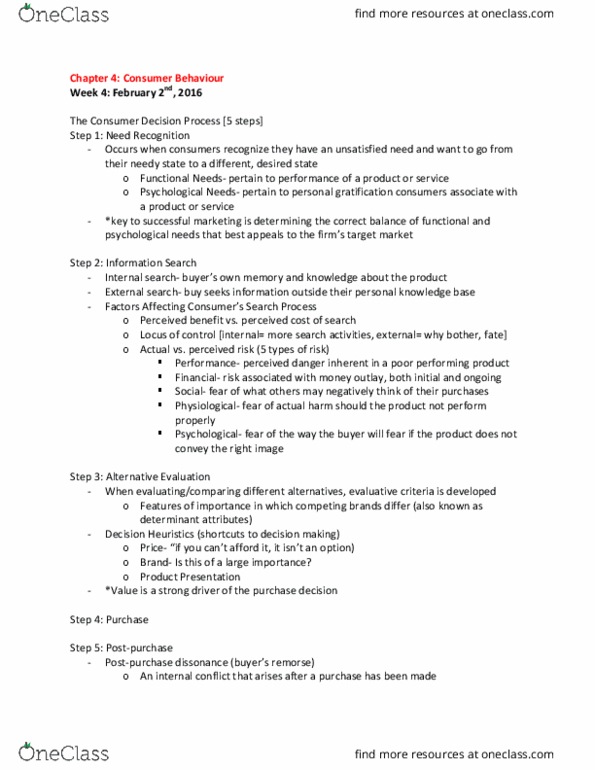 ADM 2320 Chapter Notes - Chapter 4: Personal Knowledge Base, Financial Risk thumbnail