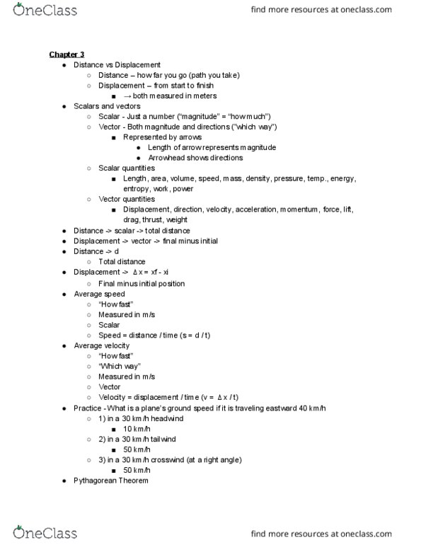 PHYS 121 Lecture Notes - Lecture 3: Free Fall, Pythagorean Theorem, Ground Speed thumbnail