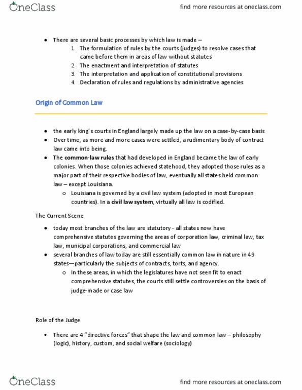 LEB 323 Chapter 4: 4.1 -Origin of Common Law thumbnail