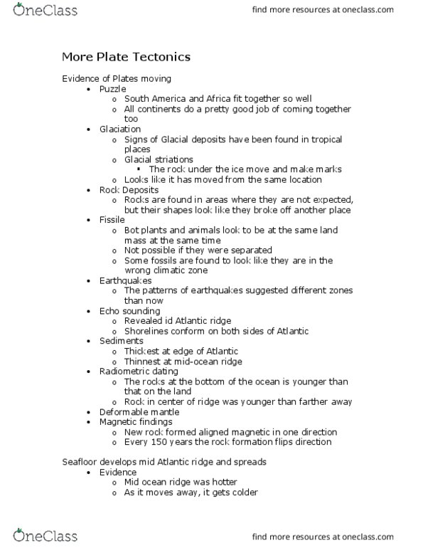 EOSC 314 Lecture Notes - Lecture 6: Convection Cell, Major Force, Lithosphere thumbnail