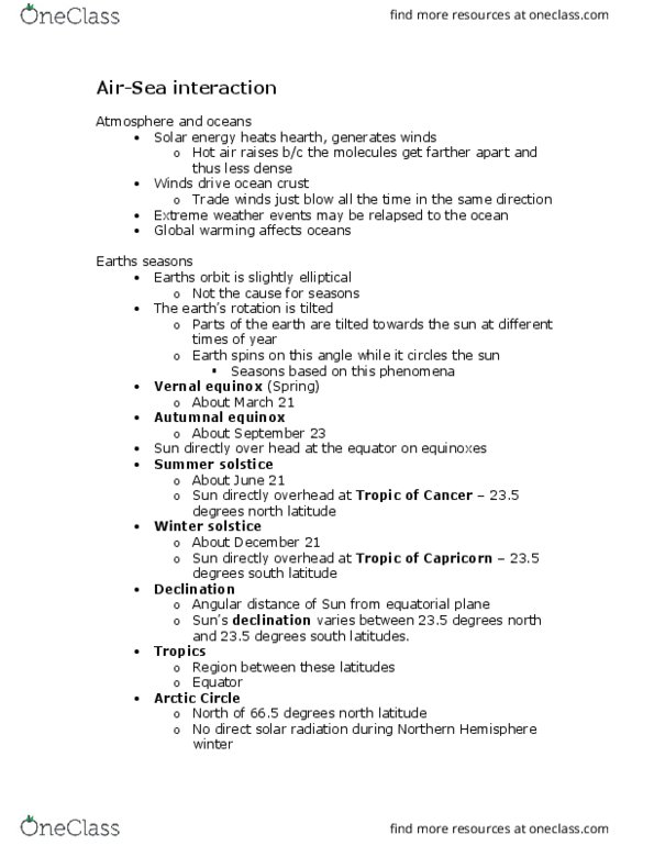 EOSC 314 Lecture Notes - Lecture 12: Cold Front, Intertropical Convergence Zone, Sea Breeze thumbnail