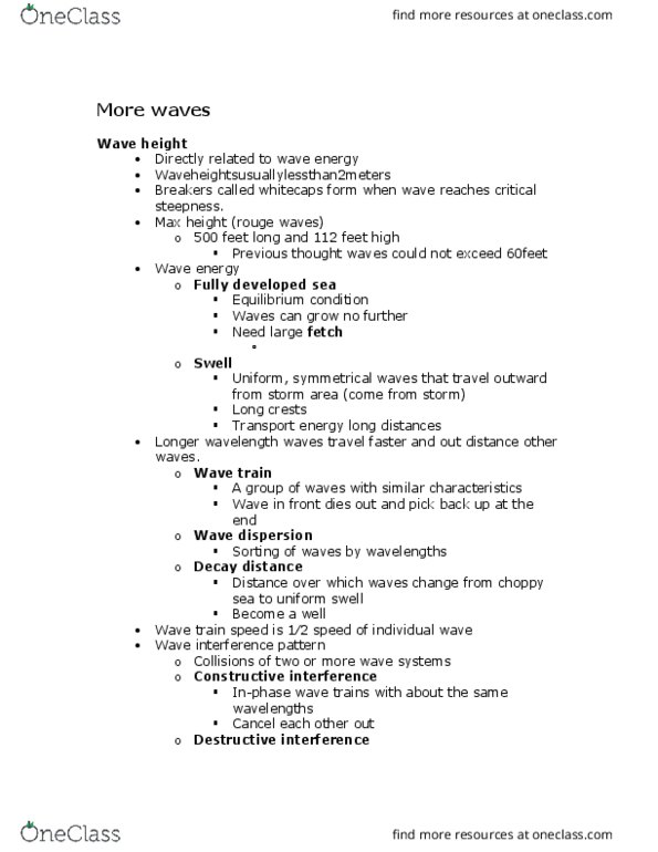 EOSC 314 Lecture Notes - Lecture 16: Pacific Tsunami Warning Center, 2004 Indian Ocean Earthquake And Tsunami, Seismic Wave thumbnail