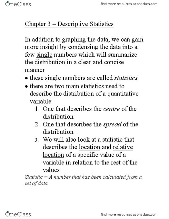 Statistical Sciences 2035 Lecture Notes - Lecture 3: Point Estimation, Quartile thumbnail