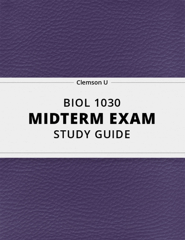 BIOL 1030 Midterm Exam Guide Comprehensive Notes For The Exam 18 