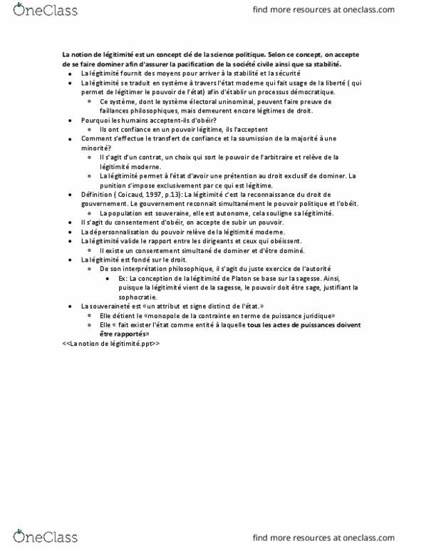 POL 1501 Lecture Notes - Lecture 5: Le Droit thumbnail