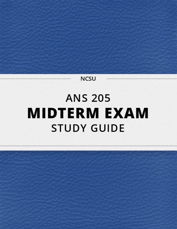 ANS 205- Midterm Exam Guide - Comprehensive Notes for the exam ( 64 Sns-Brigh10