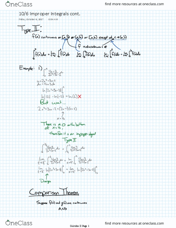 MATH-182 Lecture 15: MATH 182 Lecture 15: Calculus II: Comparison Theory thumbnail