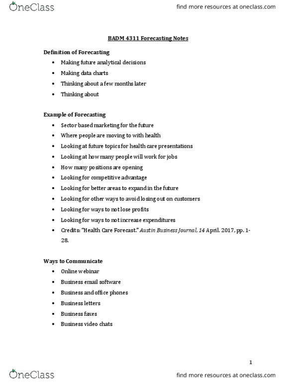 BADM 4311 Lecture Notes - Lecture 7: Web Conferencing, American City Business Journals thumbnail