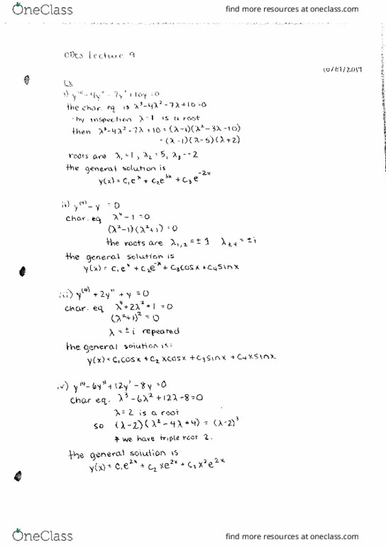 MAT 2384 Lecture Notes - Lecture 9: Memory Stick thumbnail