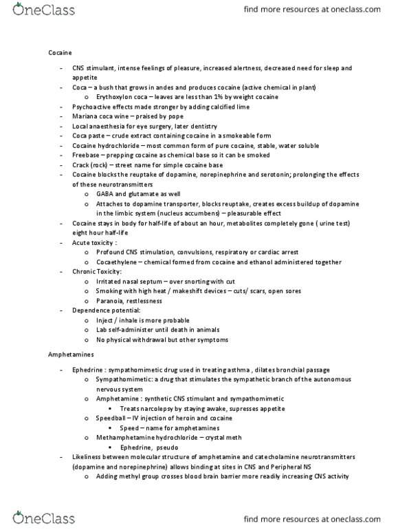 PS268 Lecture Notes - Lecture 18: Cell Membrane, Anticholinergic, Psilocybe Mexicana thumbnail