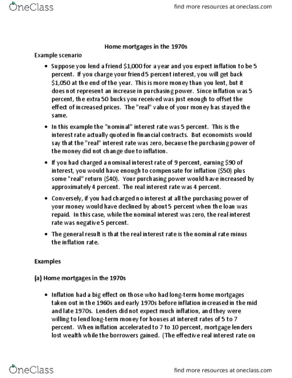 ECO 304L Chapter Notes - Chapter Unit 2: Ch 5-8,13: Walter Mondale, Nominal Interest Rate, Real Interest Rate thumbnail