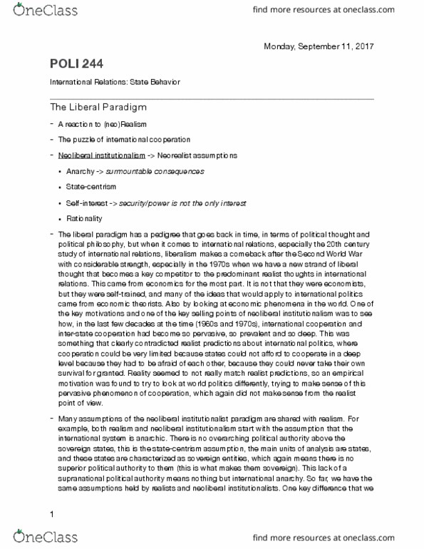 POLI 244 Lecture Notes - Lecture 3: Utility, Pareto Efficiency, Rational Agent thumbnail