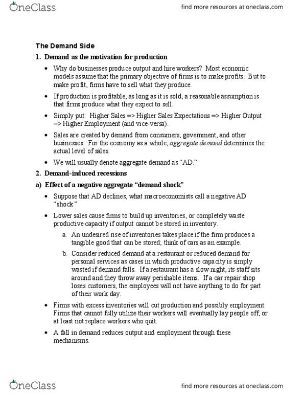 ECO 304L Chapter Notes - Chapter Unit 3: Ch 9-12, 16: Potential Output, High Tech, Aggregate Demand thumbnail