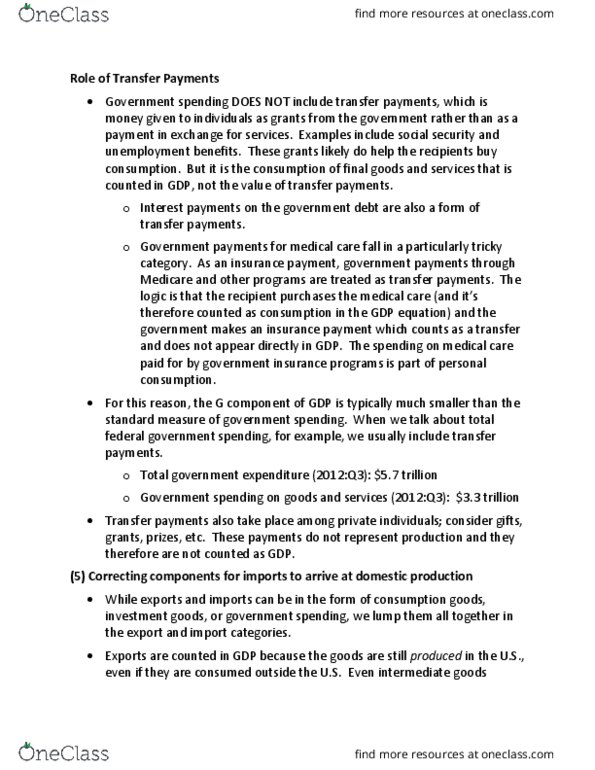 ECO 304L Chapter Notes - Chapter Unit 3: Ch 9-12, 16: Investment Goods, Government Operations, Government Spending thumbnail