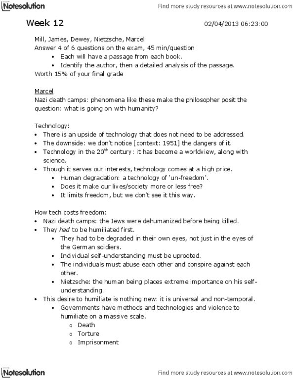 PHIL 115 Lecture Notes - Interpersonal Relationship, Mass Society thumbnail