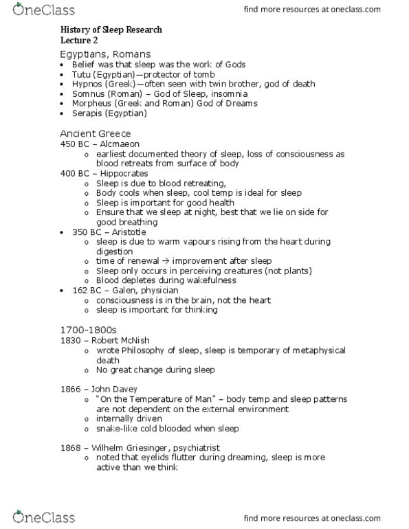 PSYC 208 Lecture Notes - Lecture 2: Non-Rapid Eye Movement Sleep, Seymour Benzer, Shift Work thumbnail