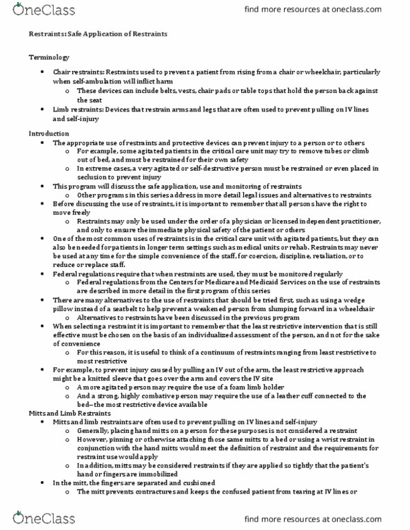 NURS 3234 Chapter Notes - Chapter 21: Pressure Ulcer, Dementia, Pulse Oximetry thumbnail