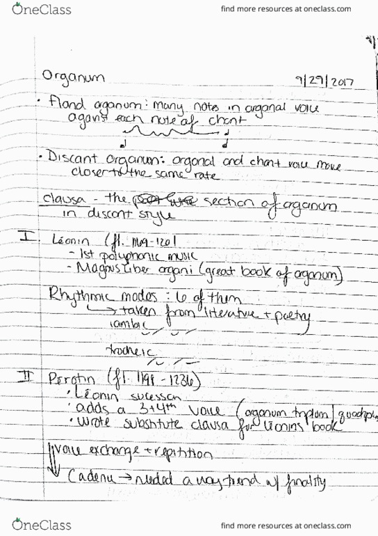 MUH-3211 Lecture Notes - Lecture 7: Discant thumbnail