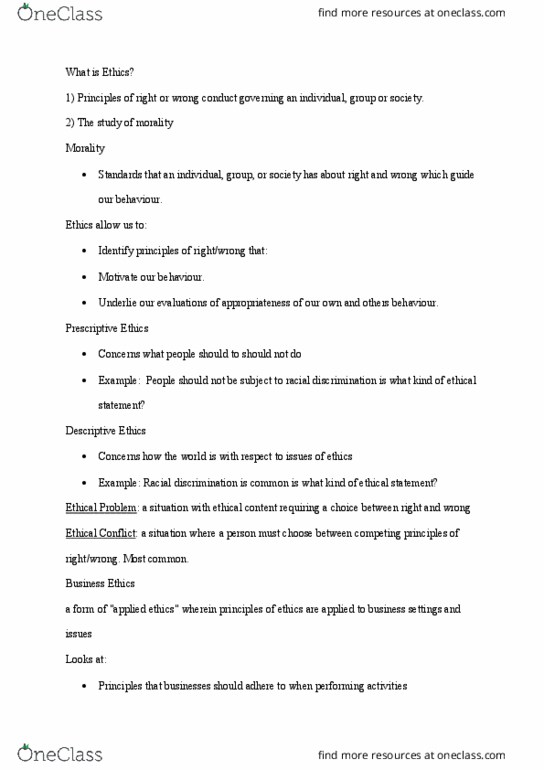 BUSI 4601 Lecture Notes - Lecture 1: Organizational Culture, Paternalism, Subjectivism thumbnail