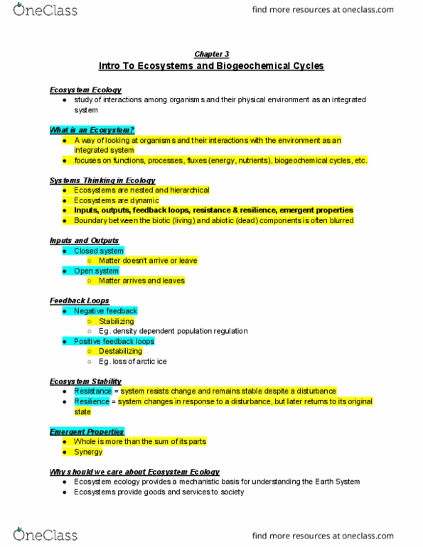 ENV100Y5 Lecture Notes - Lecture 8: Sedimentary Rock, Photic Zone, Millennium Ecosystem Assessment thumbnail