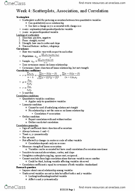 ECO220Y1 Lecture Notes - Lecture 4: Confounding, Research Question, Treatment And Control Groups thumbnail